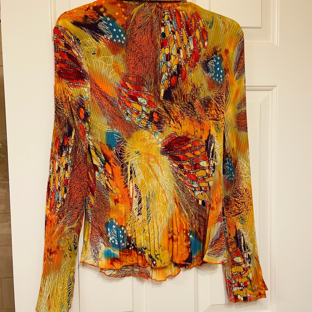 Piano Brown Polyester Button Down Long Sleeve Shi… - image 6